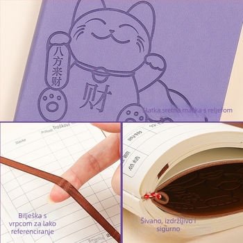 Bilježnica George Willsons: vezanje koncem, Dowling papir, 100 g, 100–200 stranica, kreativni dnevnik financija za kućne financije i dnevne troškove