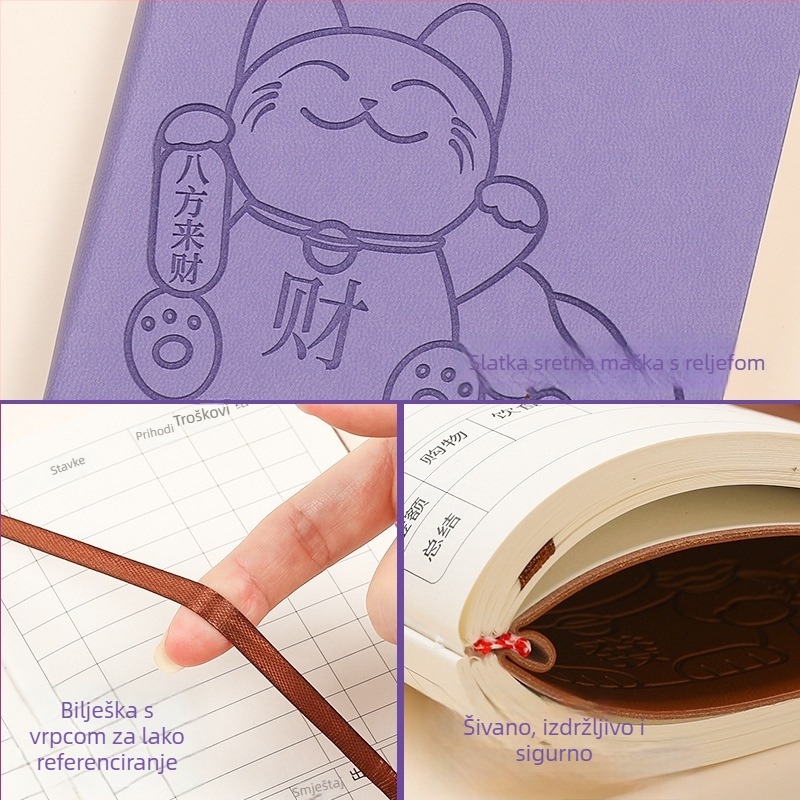 Bilježnica George Willsons: vezanje koncem, Dowling papir, 100 g, 100–200 stranica, kreativni dnevnik financija za kućne financije i dnevne troškove