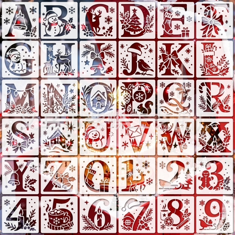 DIY šablona za praznike s alfabetom – PET materijal, model SJX-77, marka Yiwu Zidie Craft Factory, izvoz preko granica ekskluzivno, IP ovlaštenje: Ne