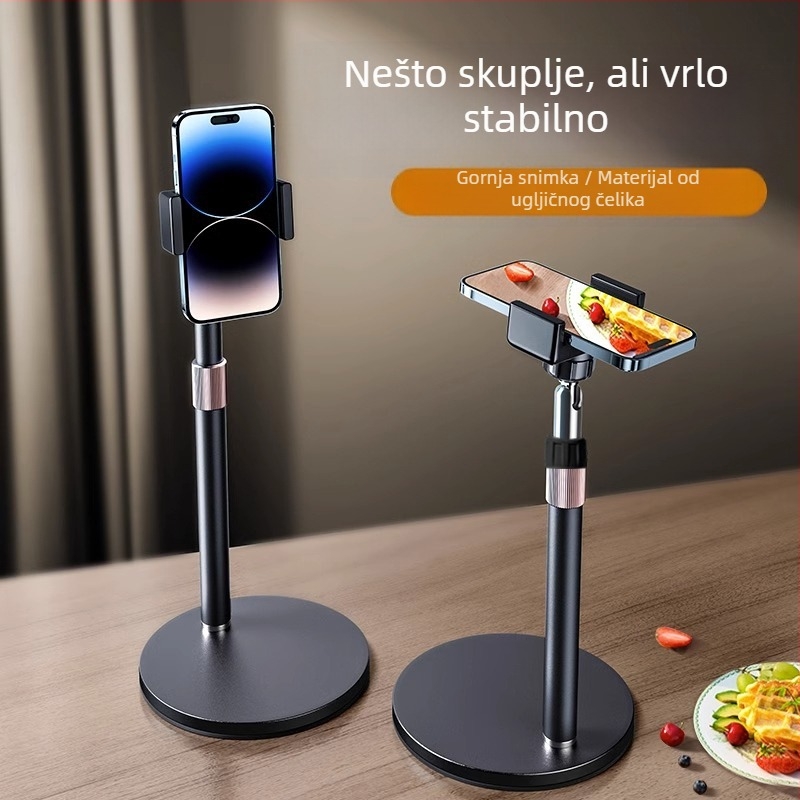 Stalak za stolni telefon – cjelovita metalna konstrukcija, karbonska čelična, protiv podrhtavanja, za snimanje videa i prijenos uživo, Stand-PNZJ-K1, Gushichuan