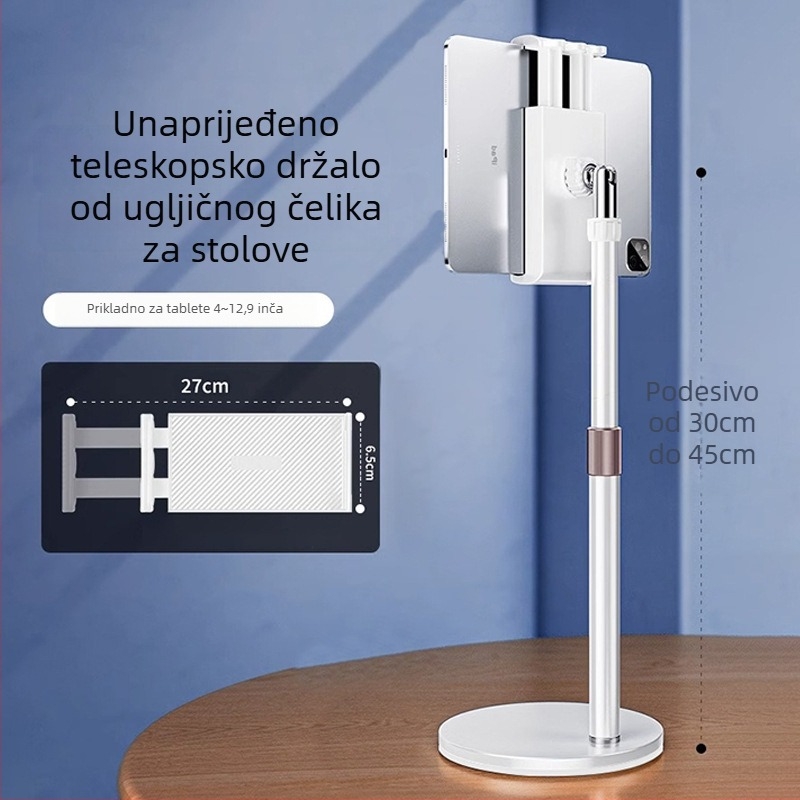 Stalak za stolni telefon – cjelovita metalna konstrukcija, karbonska čelična, protiv podrhtavanja, za snimanje videa i prijenos uživo, Stand-PNZJ-K1, Gushichuan