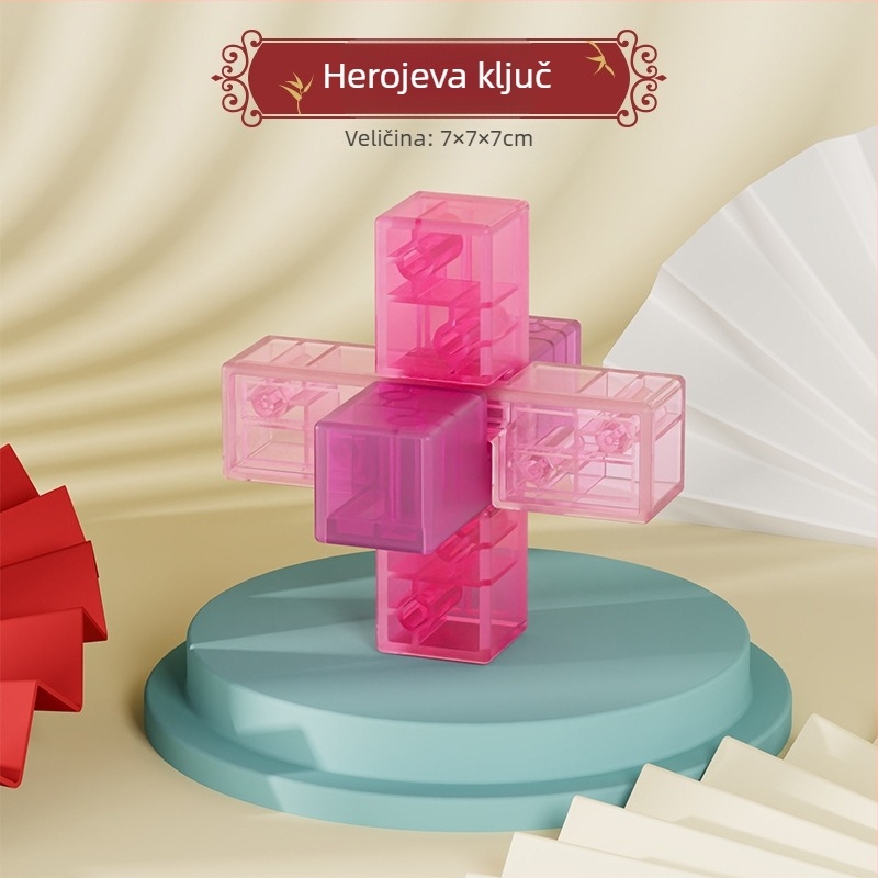 Sanrong Luban lock / Kongming lock puzzle, ABS materijal, trening strpljenja i razvoj kognitivnih sposobnosti, pakiranje u šarenoj kutiji