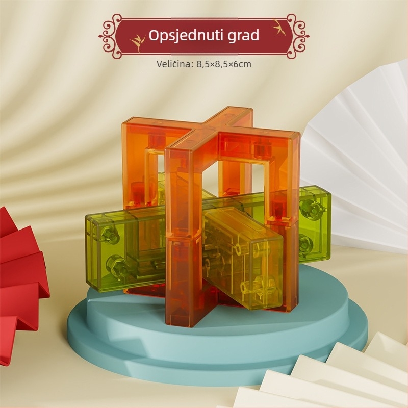 Sanrong Luban lock / Kongming lock puzzle, ABS materijal, trening strpljenja i razvoj kognitivnih sposobnosti, pakiranje u šarenoj kutiji