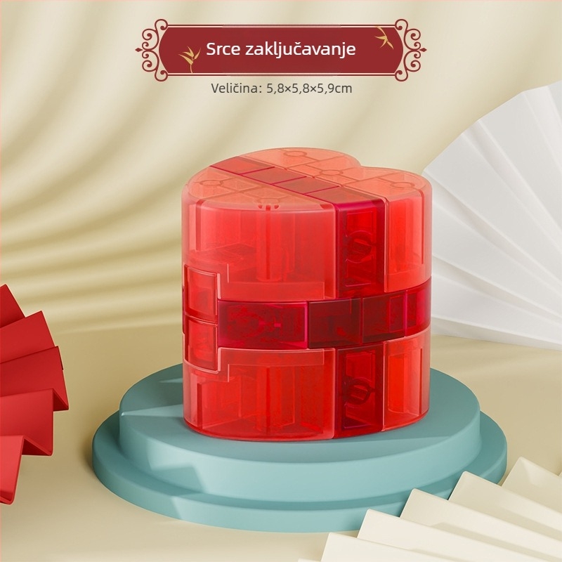 Sanrong Luban lock / Kongming lock puzzle, ABS materijal, trening strpljenja i razvoj kognitivnih sposobnosti, pakiranje u šarenoj kutiji