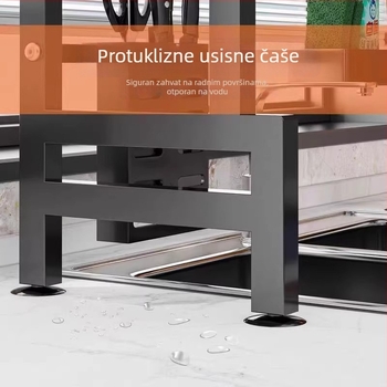 Kuhinjski odvodni stalak za posuđe, višefunkcionalni stalak za tanjure, od ugljičnog čelika, za radnu plohu, moderan minimalistički stil