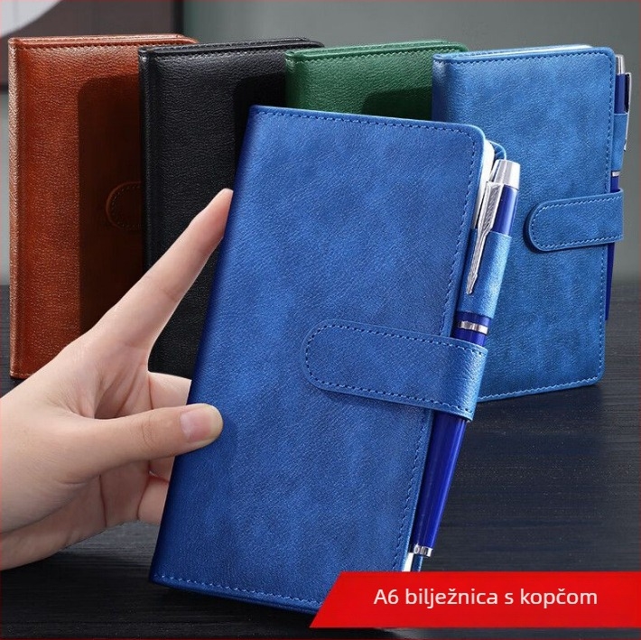 Bilježnica s kopčom od umjetne kože, žično vezanje, Forest papir 80 g/m², 200–300 stranica, poslovni ured stil