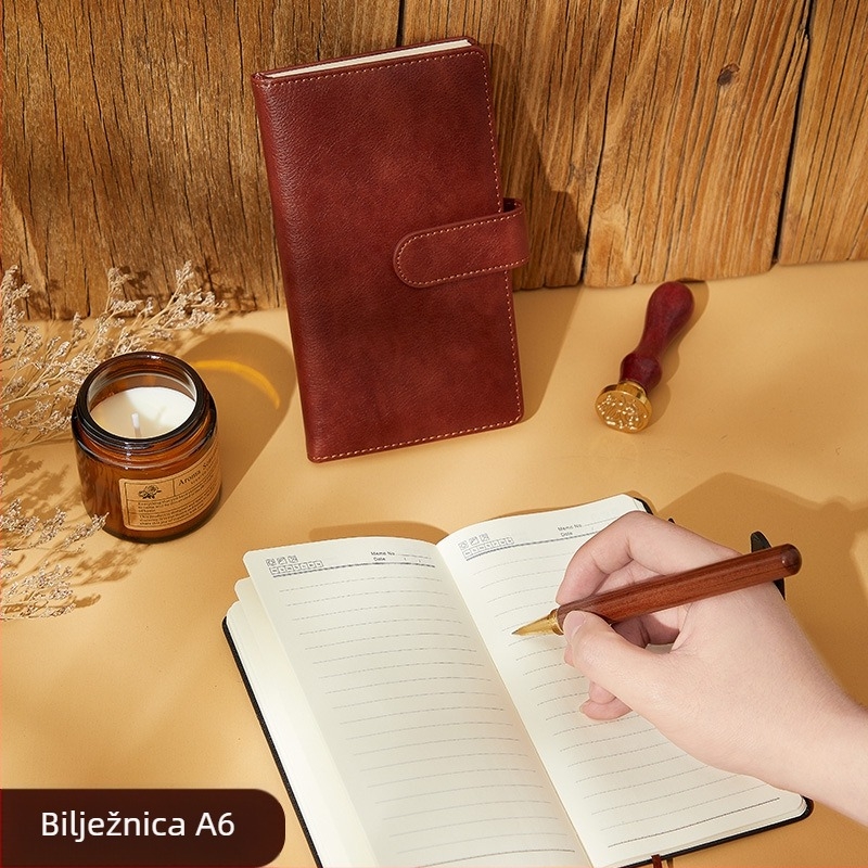 Bilježnica s kopčom od umjetne kože, žično vezanje, Forest papir 80 g/m², 200–300 stranica, poslovni ured stil