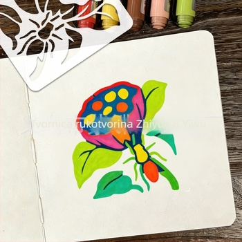 PET šablona za slikanje biljaka – izrezana šablona za DIY sprej umjetnost, model SJX-75, Yiwu Purple Butterfly Crafts Factory