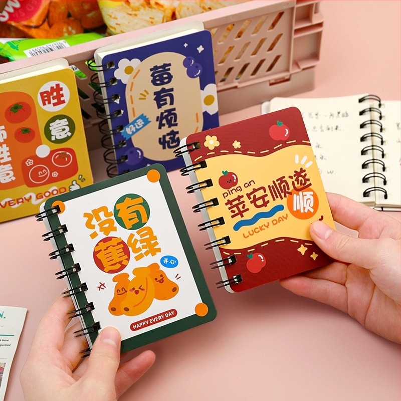 Hangsu A1959 spiralna bilježnica Cartoon Fun Text za vokabular učenika, džepnog formata, 80 stranica, papir 70 g/m², mogućnost prilagodbe