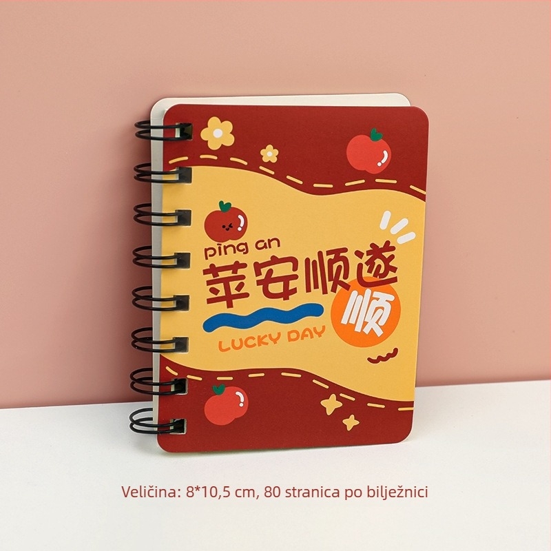 Hangsu A1959 spiralna bilježnica Cartoon Fun Text za vokabular učenika, džepnog formata, 80 stranica, papir 70 g/m², mogućnost prilagodbe