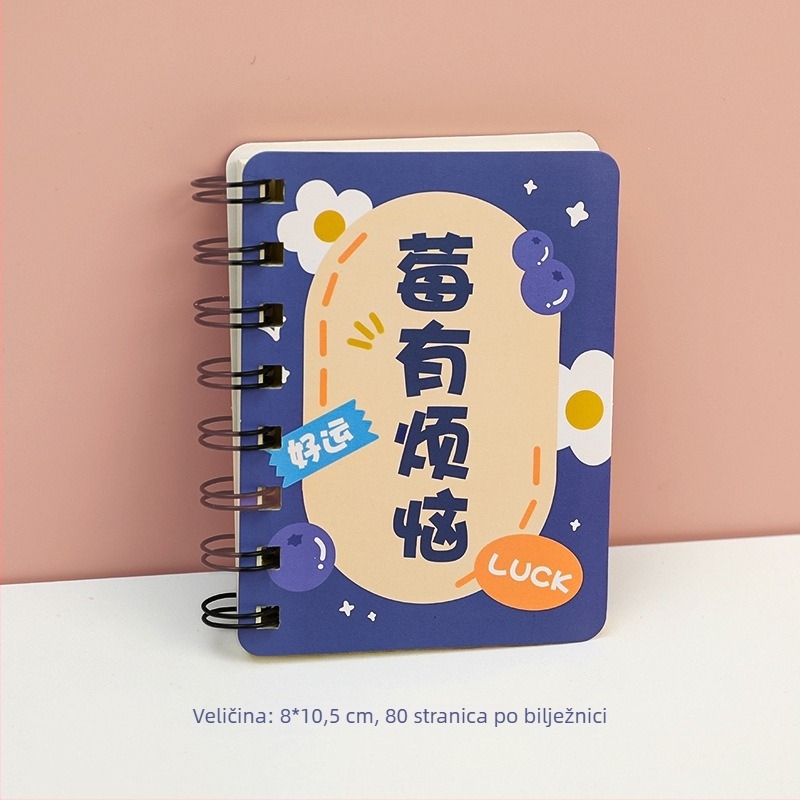 Hangsu A1959 spiralna bilježnica Cartoon Fun Text za vokabular učenika, džepnog formata, 80 stranica, papir 70 g/m², mogućnost prilagodbe