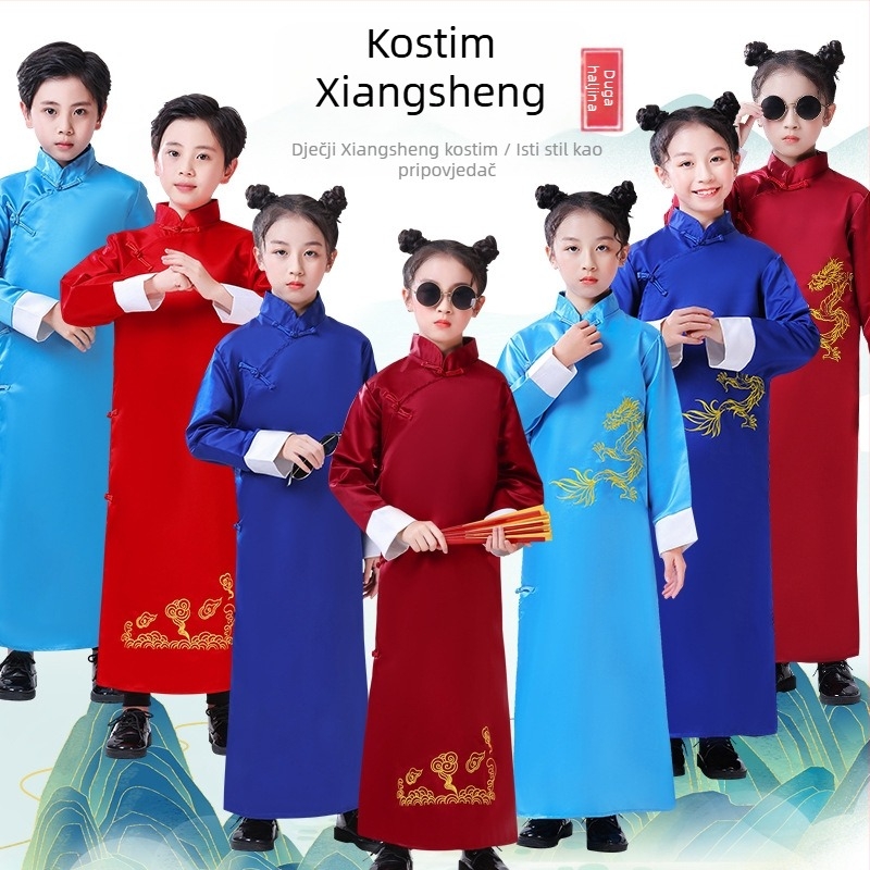 Dječji Crosstalk kaput, dugi rukav, 100% poliester, kineski stil, uzrast 3-8 godina