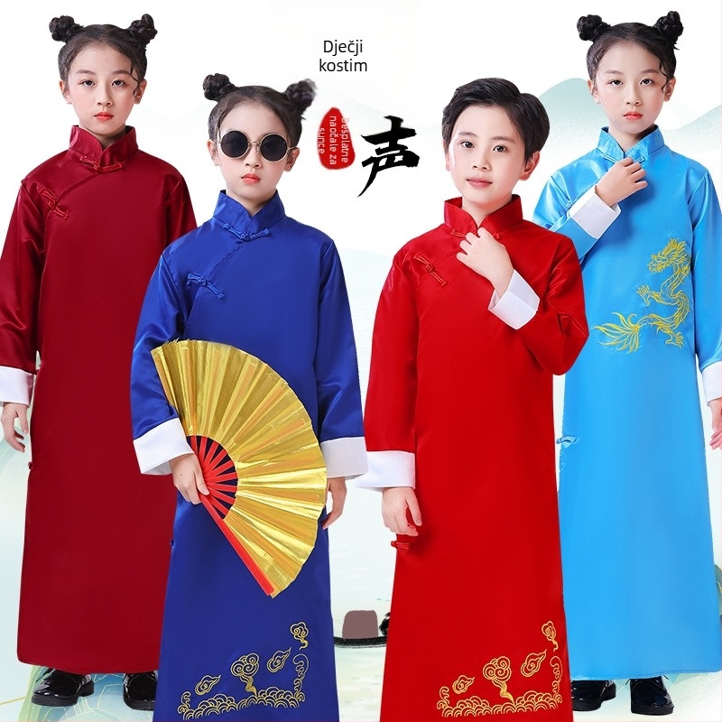 Dječji Crosstalk kaput, dugi rukav, 100% poliester, kineski stil, uzrast 3-8 godina