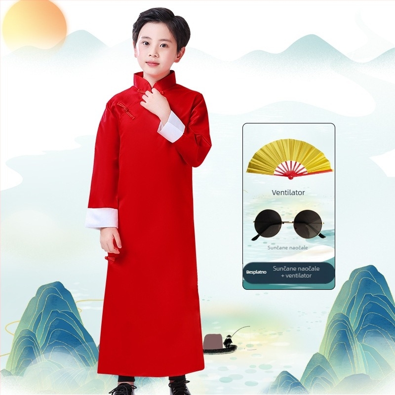 Dječji Crosstalk kaput, dugi rukav, 100% poliester, kineski stil, uzrast 3-8 godina