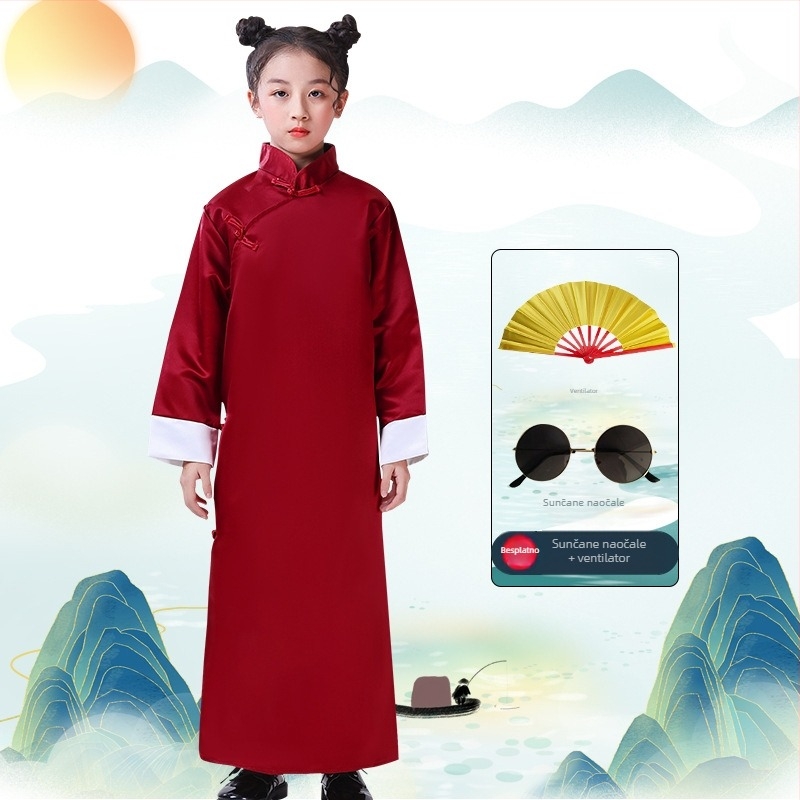 Dječji Crosstalk kaput, dugi rukav, 100% poliester, kineski stil, uzrast 3-8 godina