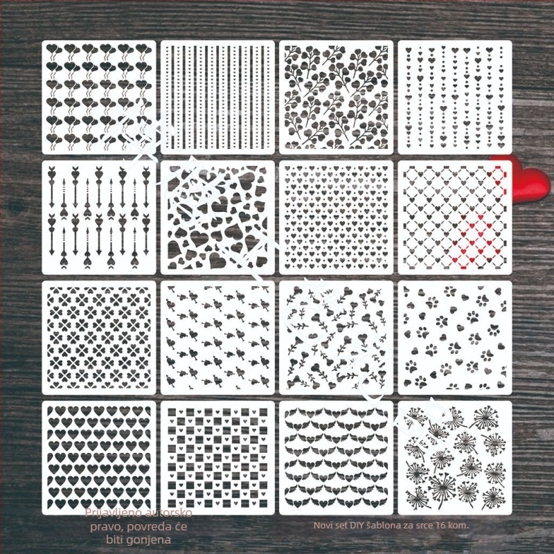 Boteng plastični set šablona za crtanje s šupljom pločom za DIY ukrase, provjera dostupna, prikladno kao poklon i za dječje predloške