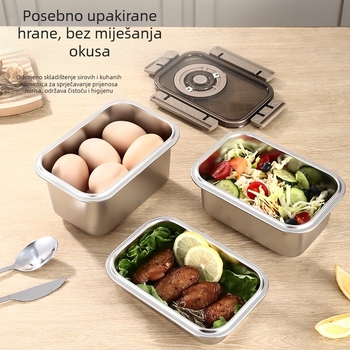 304 nehrđajući čelik izolirana kutija za obrok, pravokutnog oblika, zatvorena, kapacitet 3.1-4 L, nije prikladna za mikrovalnu pećnicu (Materijal: 304 nehrđajući čelik; Oblik: pravokutni; Izolirana; Kapacitet: 3.1-4 L; Mikrovalna pećnica: nije prikladna)