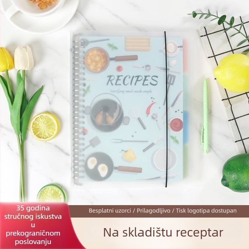 Bilježnica s PP omotom, listovi s 26 rupa, offset papir 120 g, 100–200 stranica, 80 listova