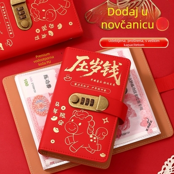 Notebook za štednju s zaključavanjem lozinkom, sladak dizajn kineskog stila, korica od umjetne kože, lijepljeno povezivanje, 100–200 stranica.