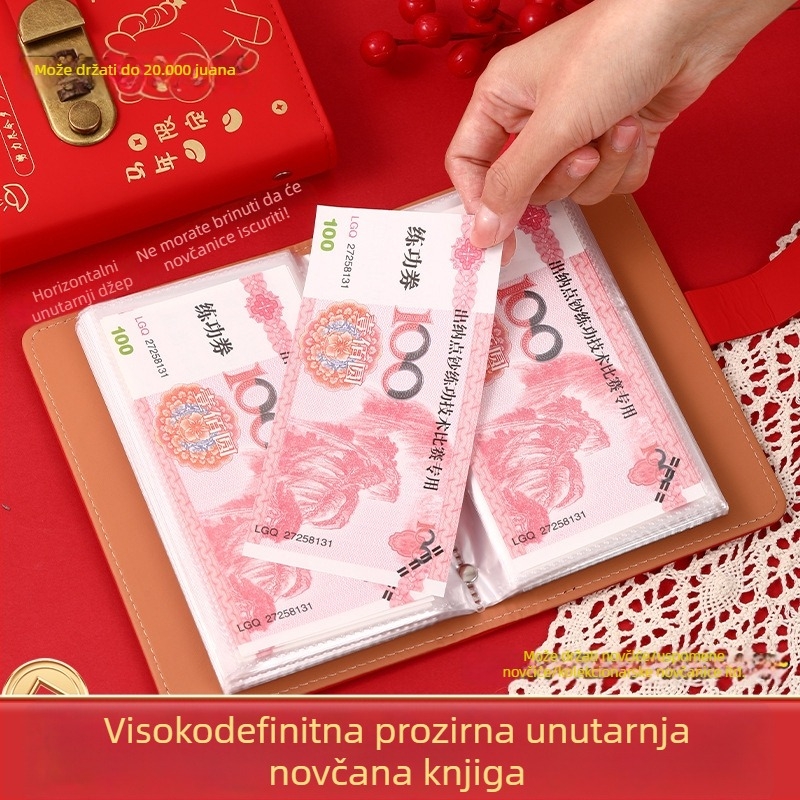 Notebook za štednju s zaključavanjem lozinkom, sladak dizajn kineskog stila, korica od umjetne kože, lijepljeno povezivanje, 100–200 stranica.