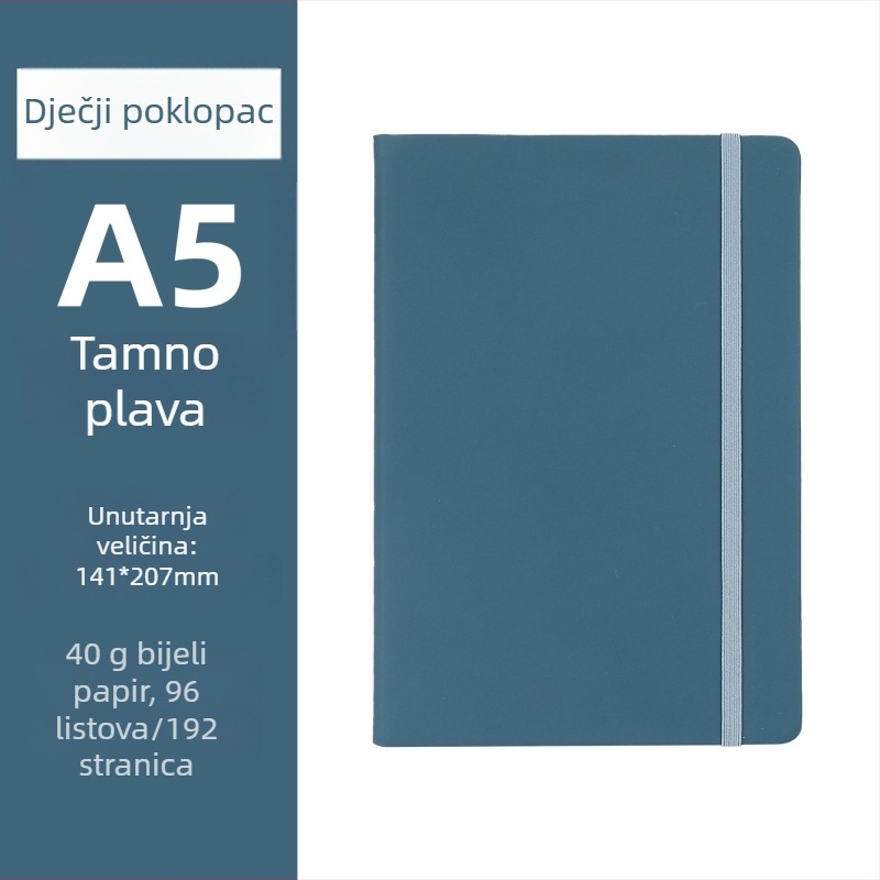 Bilježnica s prilagođenim logom i elastičnim remenom, šavani uvez, Dowling papir 70 g