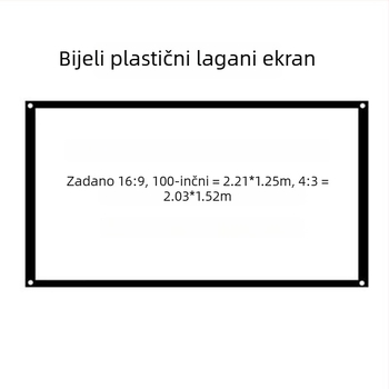 Zidno projekcijsko platno – bez valjka, plisirano, plastična površina