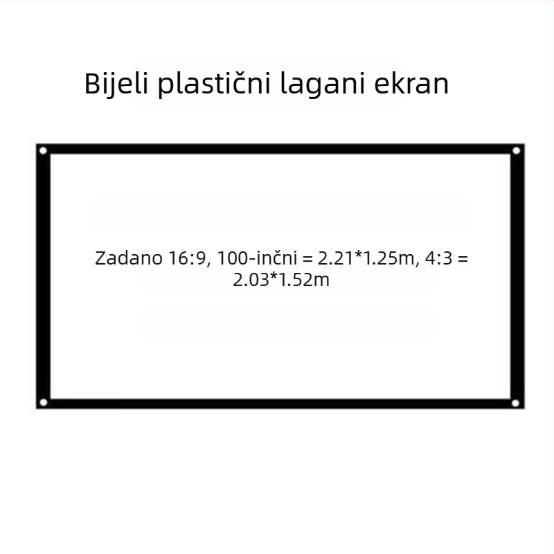 Zidno projekcijsko platno – bez valjka, plisirano, plastična površina