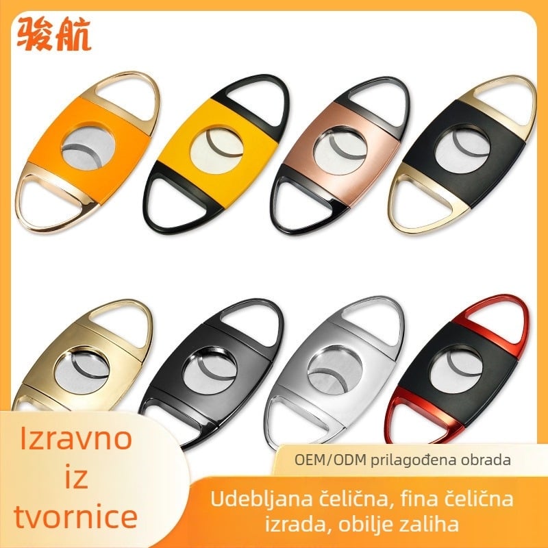 Kovan rez za cigare od nehrđajućeg čelika, elektroplatirani završni sloj, dvostruki oštrica, lagani luksuzni stil, mogućnost prilagodbe