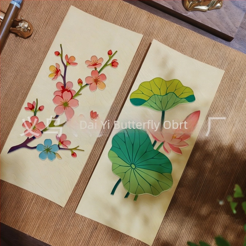 DIY šablona za slikanje s prirodnim cvjetnim motivom, prorezani panel za crtanje, PET materijal, model SJX-170