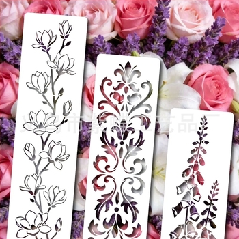 DIY predložak za grafiti ploču s šupljim dizajnom leptira i cvijeća, PET materijal, SJX-185