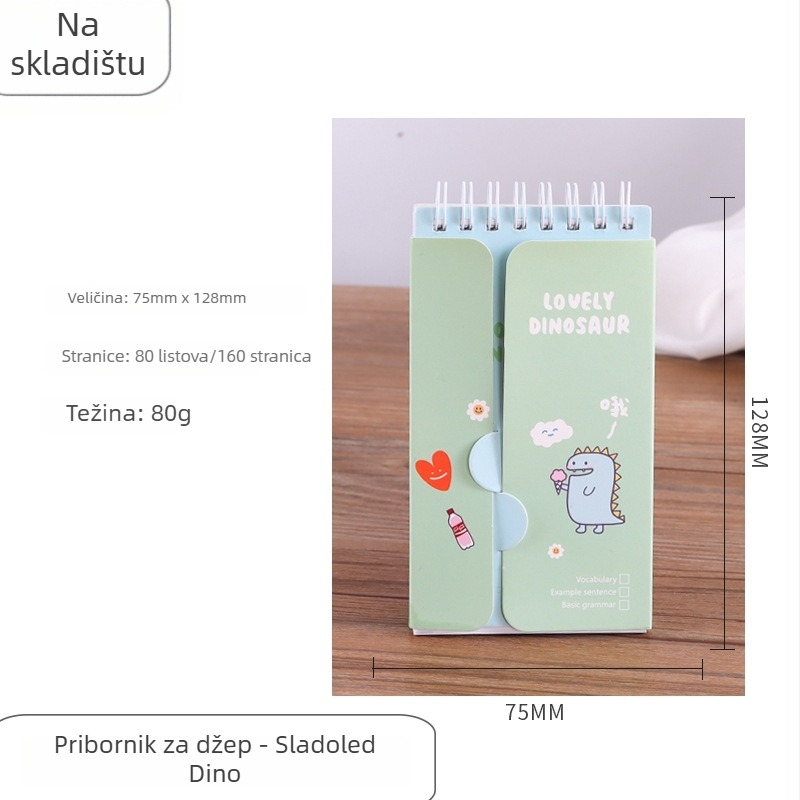 Freezing Point Prijenosni bilježnica engleskih riječi, Moe too serija, model 185485, 80 stranica, prilagodljiv