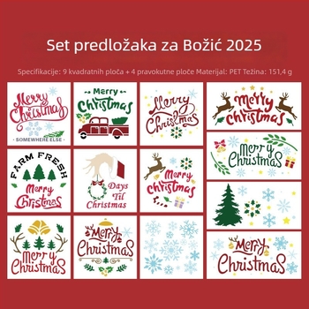 DIY božićni predložak za dnevnik i grafiti sprej, PET šuplji dizajn, motiv kućnog ljubimca