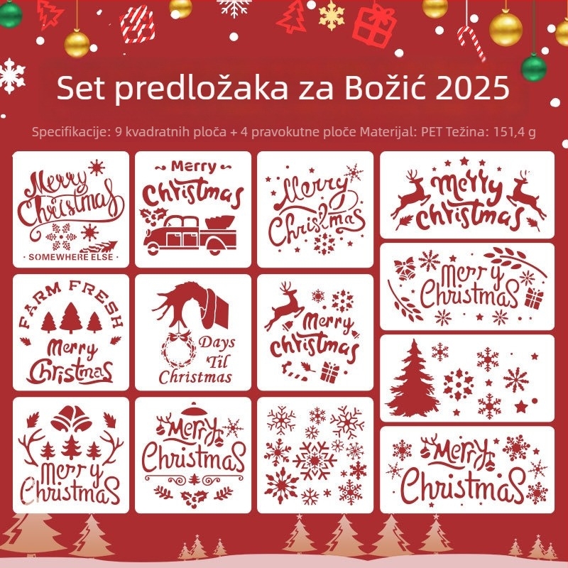DIY božićni predložak za dnevnik i grafiti sprej, PET šuplji dizajn, motiv kućnog ljubimca