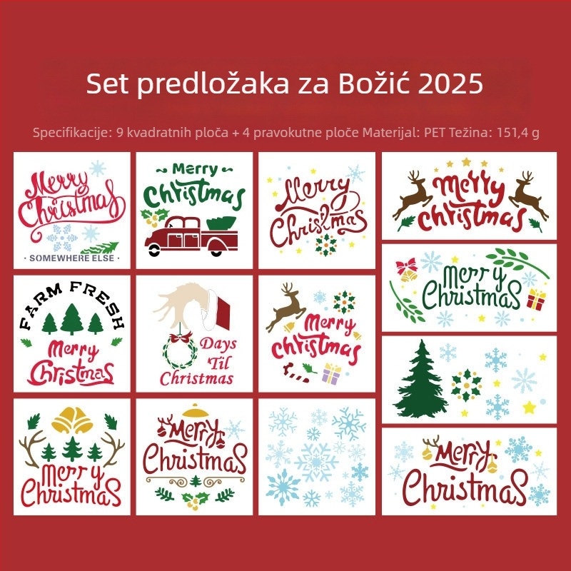 DIY božićni predložak za dnevnik i grafiti sprej, PET šuplji dizajn, motiv kućnog ljubimca