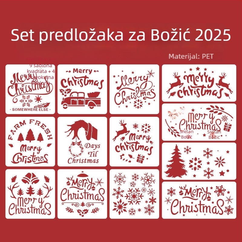 DIY božićni predložak za dnevnik i grafiti sprej, PET šuplji dizajn, motiv kućnog ljubimca