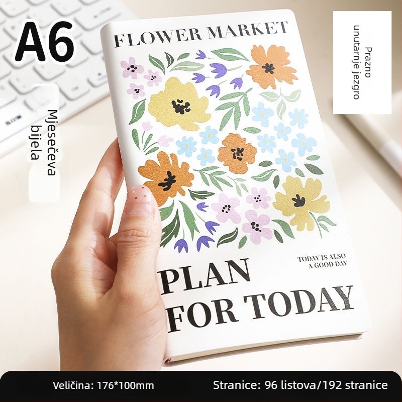 Bilježnica Faramond — PU omot, šivano uvezivanje nitima, Dowling papir, 80 g, 100–200 stranica