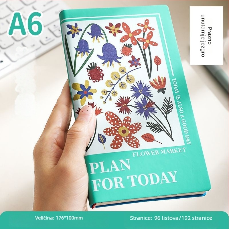 Bilježnica Faramond — PU omot, šivano uvezivanje nitima, Dowling papir, 80 g, 100–200 stranica