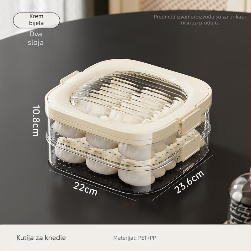 Kutija za dumplings — plastična, prijenosna, očuvanje svježine, brtvljenje, nordijski stil