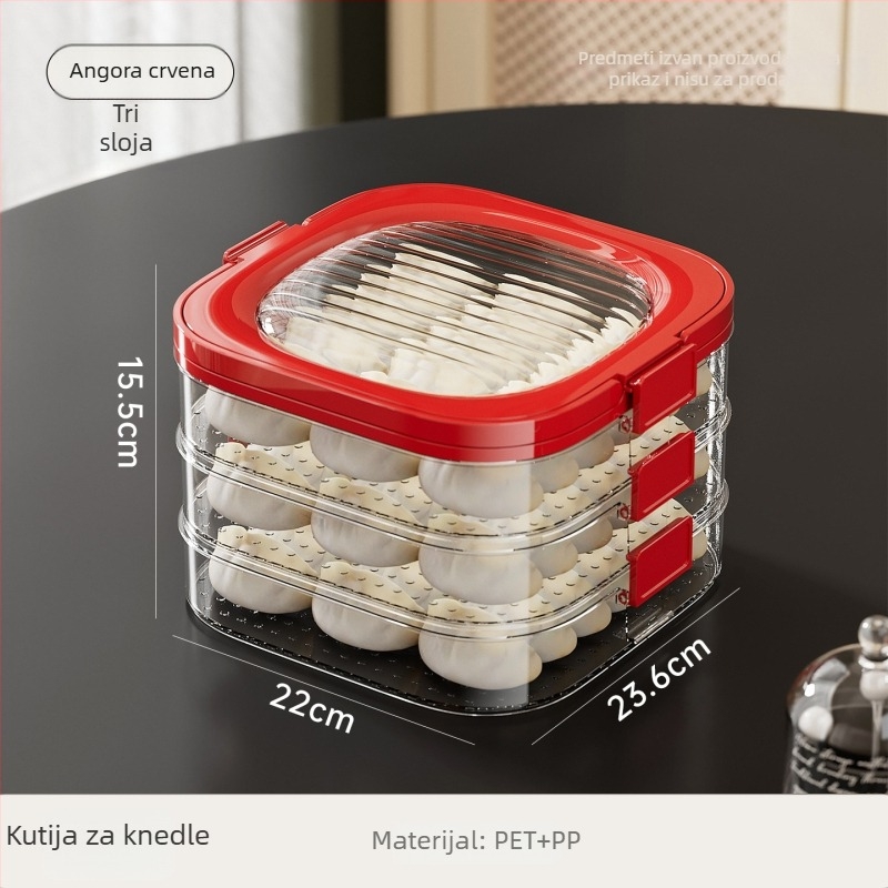 Kutija za dumplings — plastična, prijenosna, očuvanje svježine, brtvljenje, nordijski stil