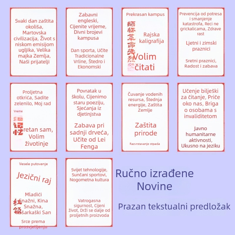 Plastična šuplja forma za tekst naslova novina i ravnalo - šablona za ručno pisani novinski prilog za osnovnu školu - poluproizvodni set