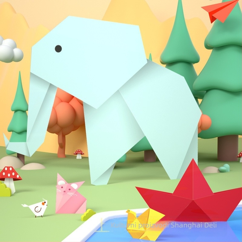 Origami papir — Višebojni ručno izrađeni listovi, Marka Deli, Model 83633, Materijal: Papir, Tip: rukopisna oznaka, Oznake po stranici: 100