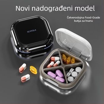 Prijenosni medicinski organizator kutija s višestrukim pretincima, zatvorena i otporna na vlagu, izrađena od ABS-a, kapacitet 2 l