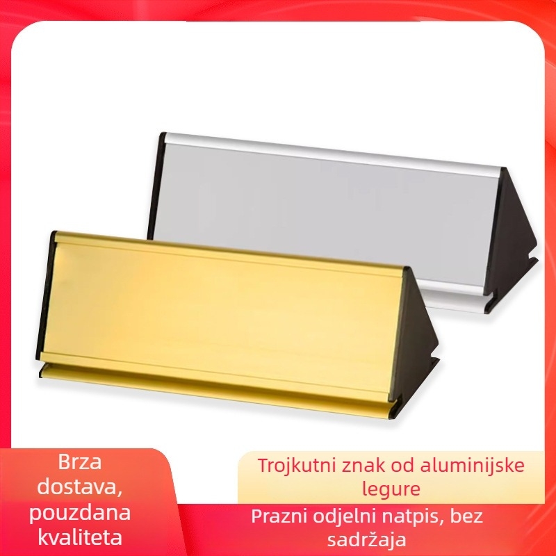 Trojkutna pločica od aluminijske legure – prilagodljiv sigurnosni znak za uredske i kulturne potrebe; podrijetlo: Kina (Linyi, Shandong); materijal: aluminijska legura; prilagodba: da; upotreba: sigurnosni znak