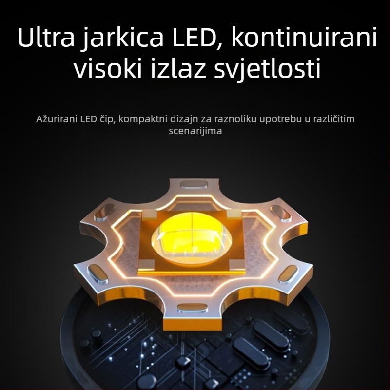 Infračerveni laserski flashlight s magnetnim radnim svjetlom, kopčom za kapu i bočnim svjetlom — LED 5W, 1200mAh, punjiva, ABS kućište, domet ≥500 m, laser za igru mačaka