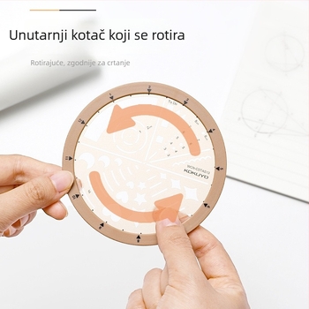 Kokuyo okretni šablonski pravilo za MO planer pribor, stil ikona i stil rasporeda, podijeljeni krug, ABS+PC, moderni minimalistički, ručno izrađeno