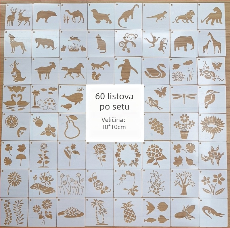 Šablone za crtanje životinja i biljaka, PET fleksibilna šuplja ravnala za crtanje, crtni alati; Marka: Druga, Uvoz nije, IP prava: Nije ovlašteno