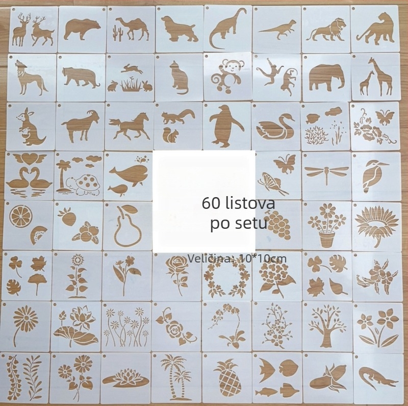 Šablone za crtanje životinja i biljaka, PET fleksibilna šuplja ravnala za crtanje, crtni alati; Marka: Druga, Uvoz nije, IP prava: Nije ovlašteno