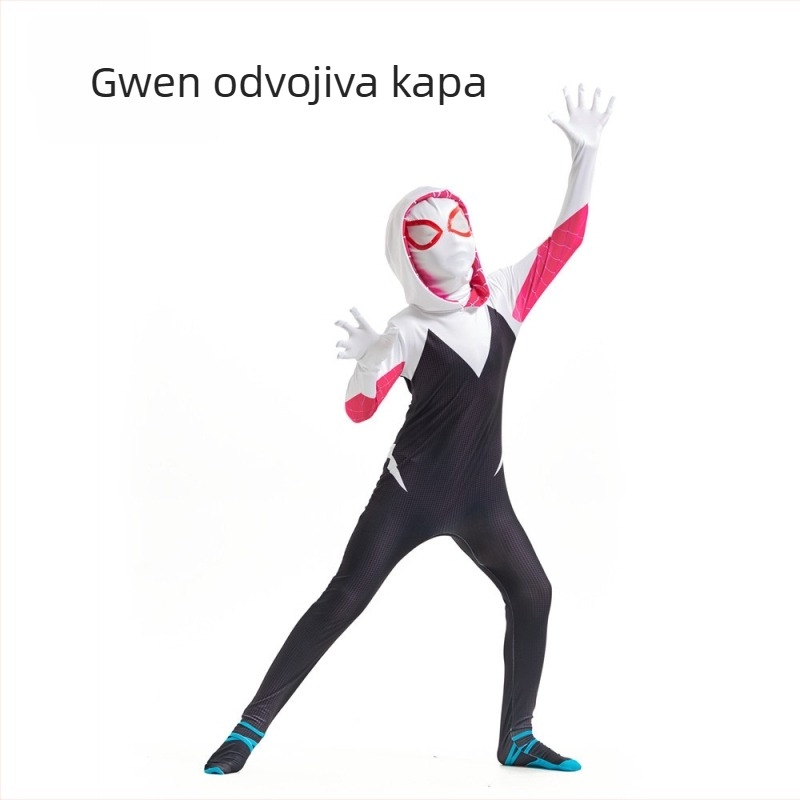 Spider-Man Miles Morales i Gwen inspirirani kombinezon, Milk Silk tkanina, za igre i uloge, za osobe mlađe od 17 godina, proljeće 2022.