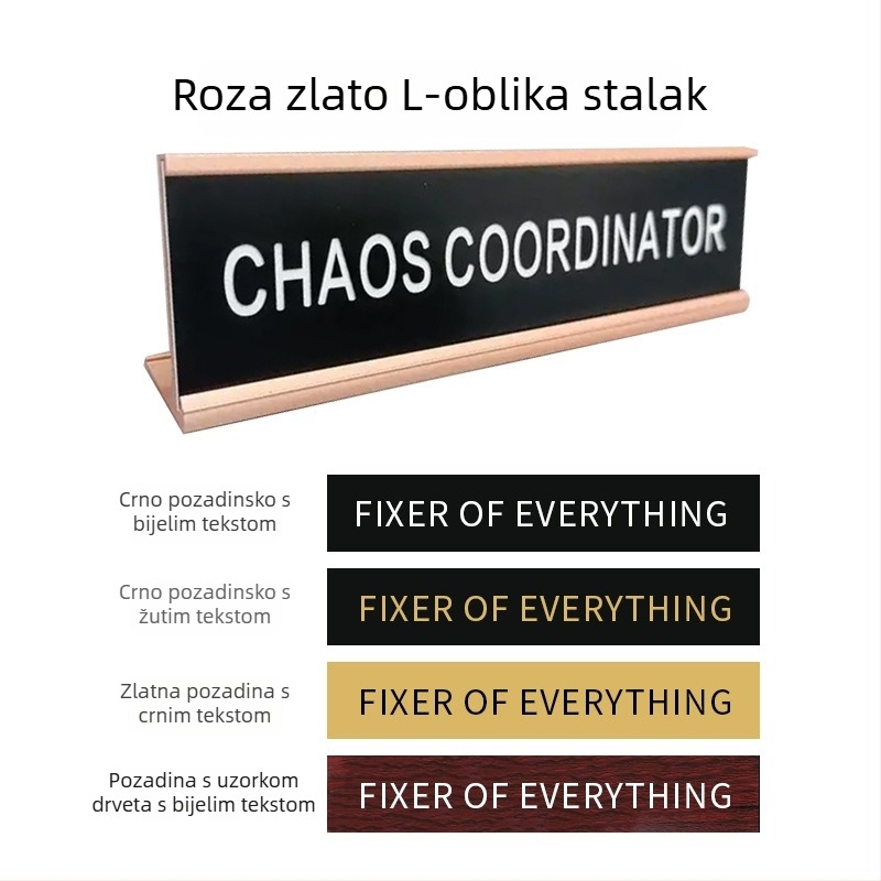 L-oblik aluminijska kartica za stol s utorom, lasersko graviranje, prilagodljivo