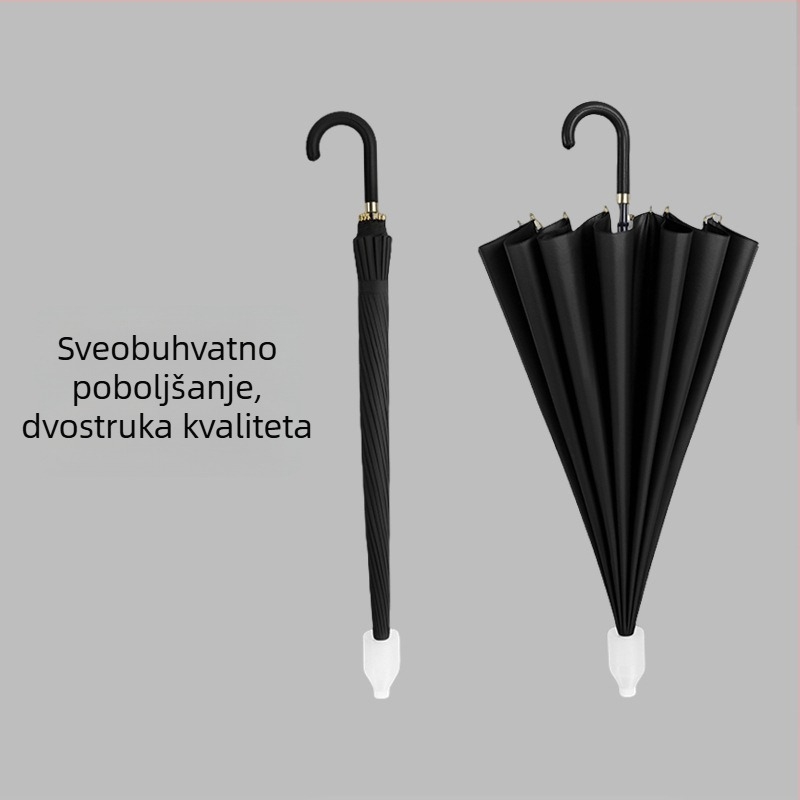 Dječji kišobran s vodootpornim pokrovom, 16 rebara, duga ručka, automatsko otvaranje, pongee 190T tkanina, metalni okvir, plastična ručka